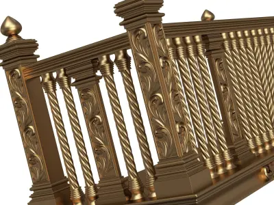 Classic Balcony 04 Low-poly 3D model