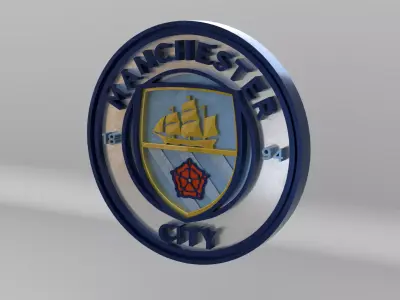 Manchester City Football Club Team Logo 3D model