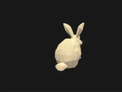 Low Poly Rabbit - Stylized 3D Model for Games and Animations Low-poly 3D model