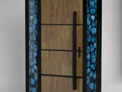 Villa Luxury Entrance Main Cast Aluminium Front Door  Free 3D model