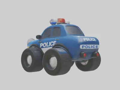 Cartoon Police Car model 3D model