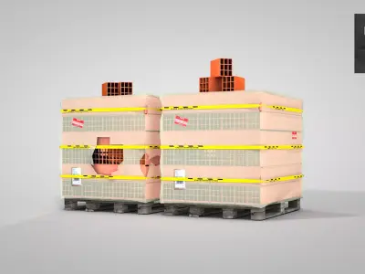 brick stack - 9 holes 3D model