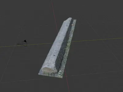 Concrete Parking Block - Photoscanned Low Res Free low-poly 3D model