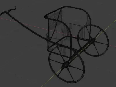 Egyptian Chariot Military Tutankhamen Treasure Low Res Low-poly 3D model