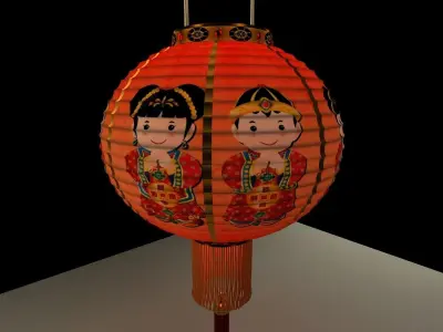 Chinese red lantern  3D model buy