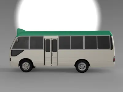 Toyota Coaster Hong Kong 3D Model Low-poly 3D model