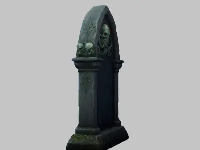 Old Stone Grave with Celtic Knot Low-poly 3D model