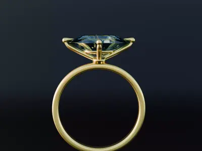 oval diamond ring  Free low-poly 3D model