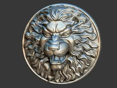 Lion Face design Shield 3D print model