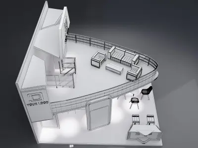 Booth Exhibition Stand a645 3D model