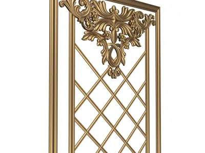 Boiserie Carved Decoration Panel 018 Low-poly 3D model