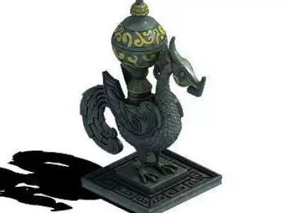 Bronze decoration - dragon statue 3D model