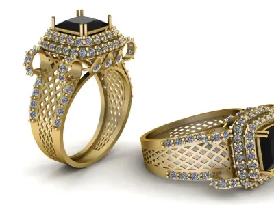 LUXURIOUS GOLD RING 3D PRINTABLE MODEL  3D print model