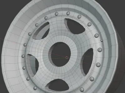 Generic old school racing wheel Low-poly 3D model