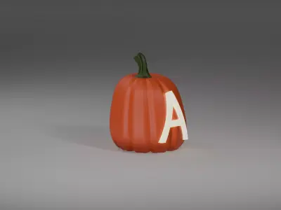 Halloween Pumpkin 3D Alphabet Pack  3D model