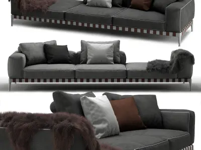 Flexform Gregory Sectional Sofa - 02 Low-poly 3D model