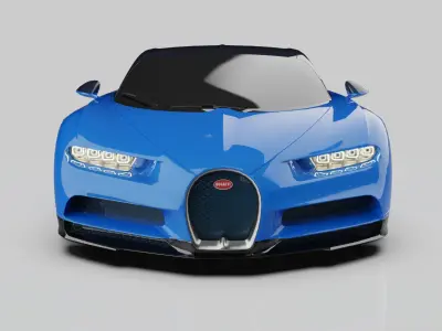 Bugatti Chiron Low-poly 3D model