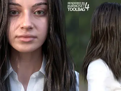 Woman Casual Outfit - Modular - Rigged Low-poly 3D model