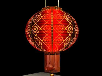 Chinese Red Lantern 3D model 16
