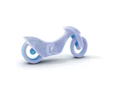 Futuristic Cyan Motorcycle model pack Low-poly 3D model