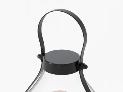 lantern05 glass lantern with candle inside 3D model