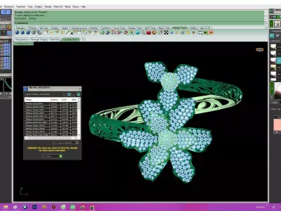 Luxury Floral Diamond Bangle for Women 77a  3D print model