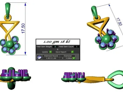 Pendant Earrings combo - 346 3D print model