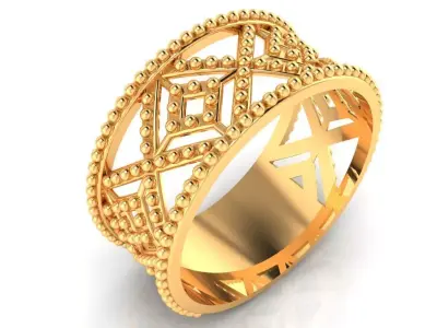 Women Ring 38 simple light weight women ring band 3D print model