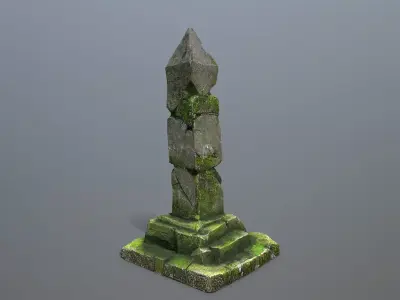 pillar Low-poly 3D model 3