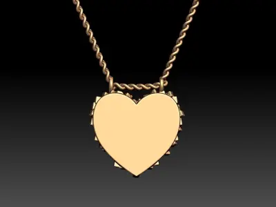 HAMMERED HEART PENDANT 3D print model