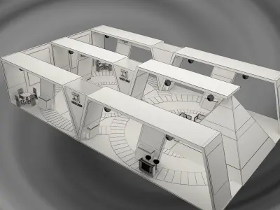  Booth Exhibition Stand a572b  3D model