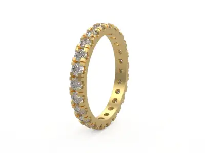 Model 1174 Eternity Diamond Ring Band US Size 3D print model purchase