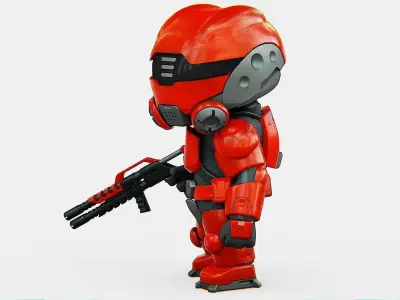 TOON TROOPER MORGAN  Rigged for Unreal Engine - Unity - MIXAMO  3D model