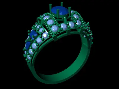 Women Ring 76 simple oval cut diamond ring for women 3D print model