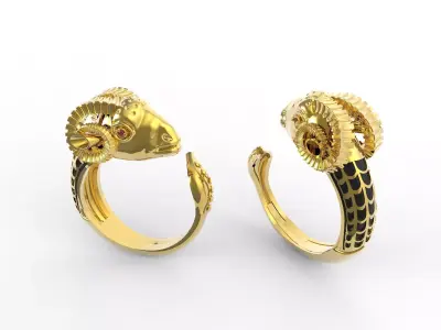 Anel Bode - Goat Ring 3D model