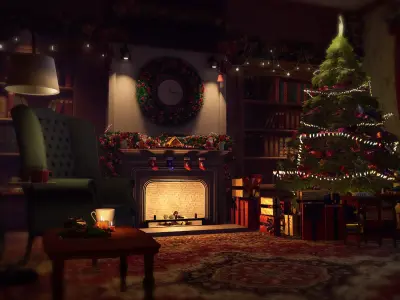 Christmas Living Room 3D model