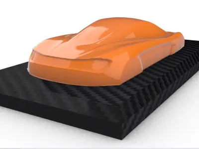 Mclaren Print 3D carbon fiber car - orange 3D print model