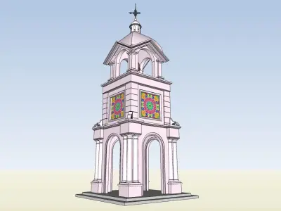 classical clock tower design 3D model
