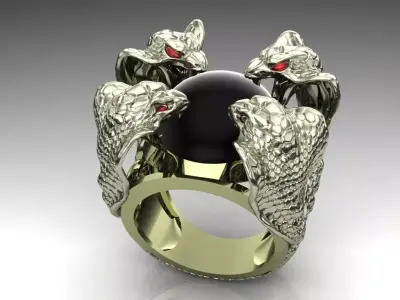 Cobra snake ring Free 3D print model