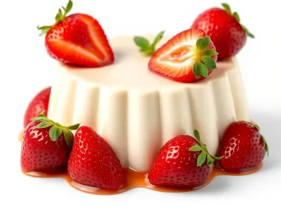 Strawberry Panna Cotta Dessert model pack Low-poly 3D model