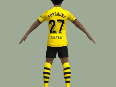 T-Pose Rigged Karim Adeyemi Borussia Dortmund 3D model