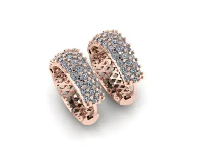 Hoop Diamonds Earrings 3D print model