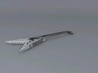 Double edged blade guitar Free 3D model