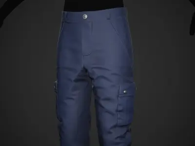 Blue Snowboard Pants Style 1 Low-poly 3D model