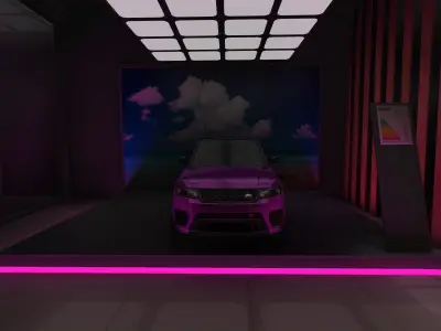 Neon Garage Showroom Low-poly 3D model