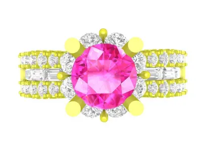 7314 luxury hongkong style diamond engagement women ring 3D print model