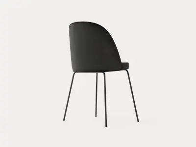 Felipe Dining Chair Velvet Black Low-poly 3D model