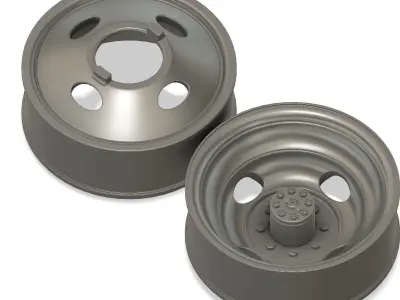3d printable truck wheels dual rear 3D print model
