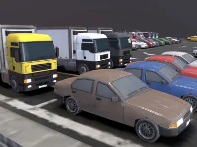 Lowpoly vehicles pack Low-poly 3D model