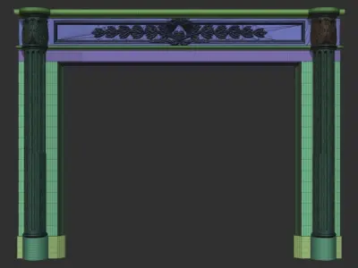 Louis XVI style classical fireplace mantel 3D model